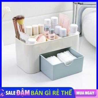 Kệ đựng mỹ phẩm, kệ để đồ trang điểm mini đa năng nhựa PP nhiều ô tiện ích