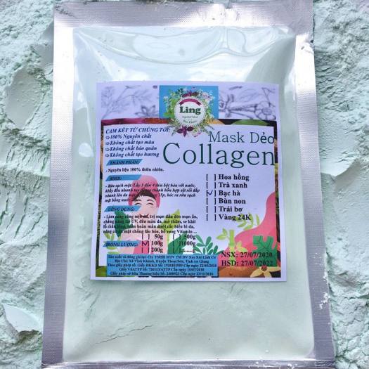 Mask dẻo 200g Bạc Hà Collagen Ling Có giấy VSATTP giấy ĐKKD nhiều công dụng