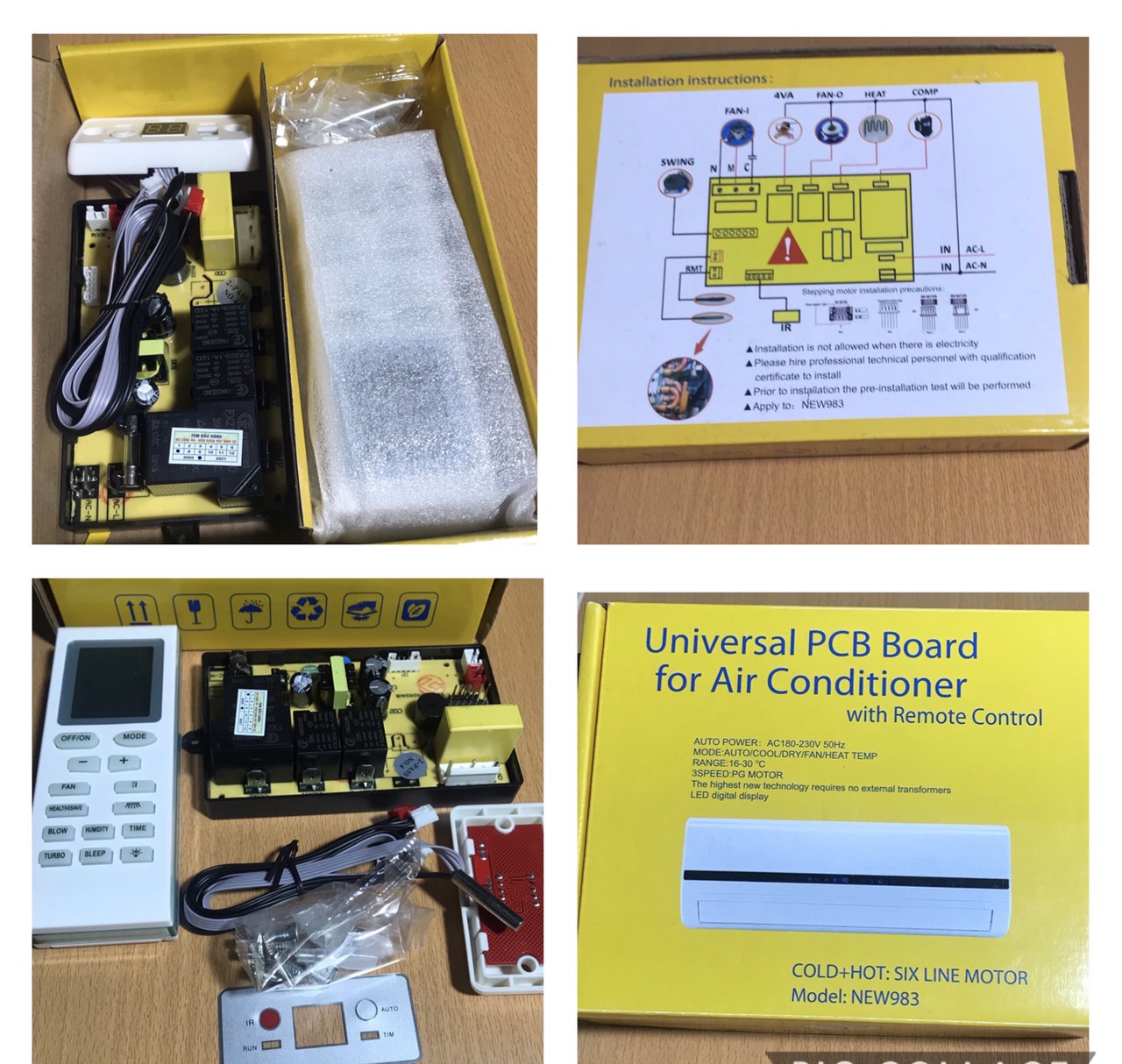 Bo mạch đa năng điều hòa có mặt hiển thị New983
