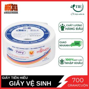 Giấy vệ sinh công nghiệp Tiến Hiếu cuộn lớn 700g / Cuộn 2 lớp