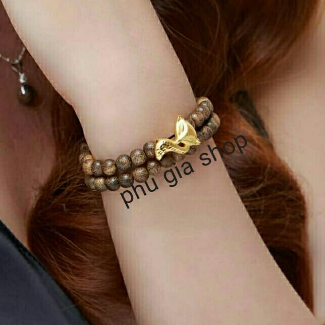 Vòng tay gỗ trầm hương mix hồ ly+hương thơm vĩnh viễn