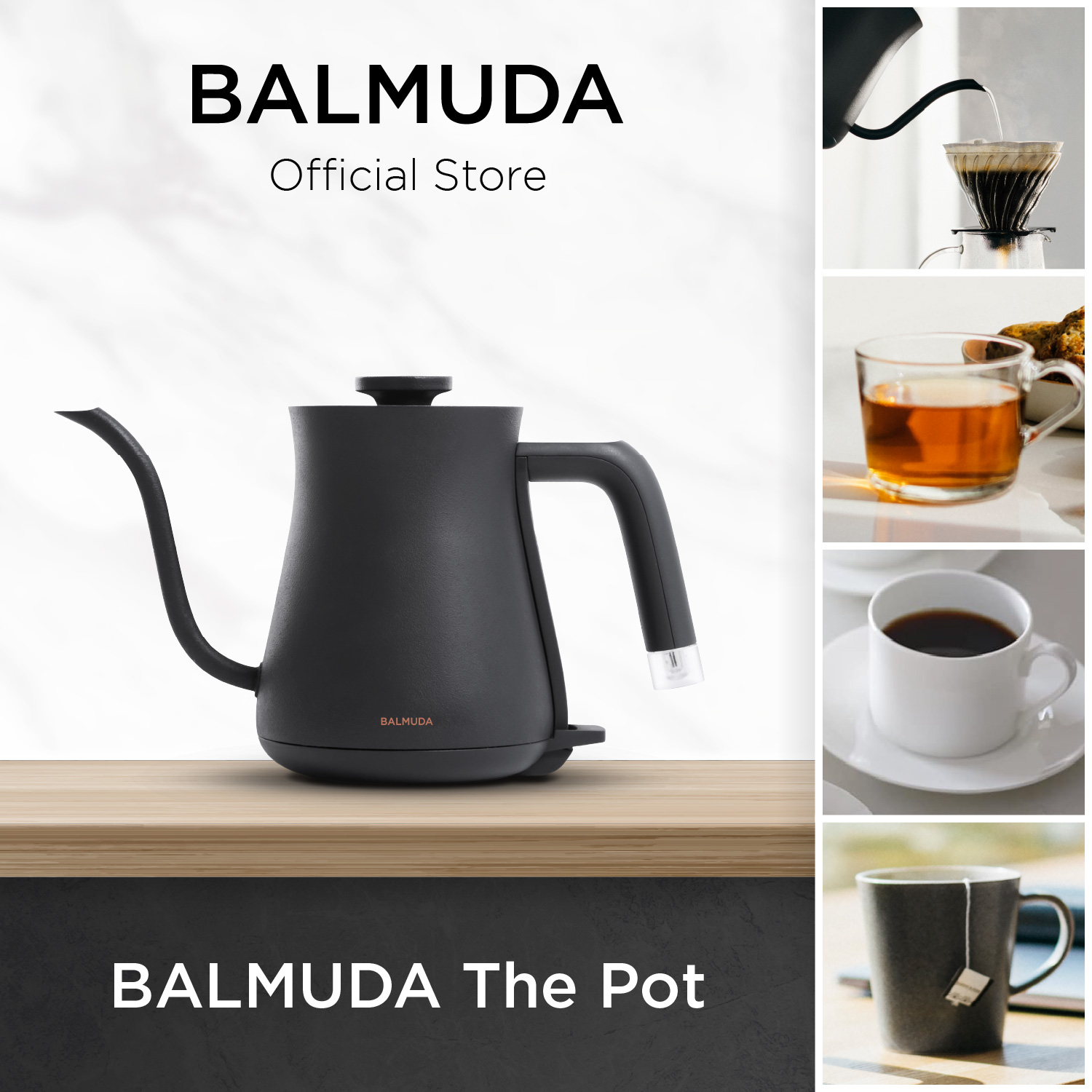 Balmuda Kettle - Stainless Steel 0.6L, Neon Light Indicator, Sg