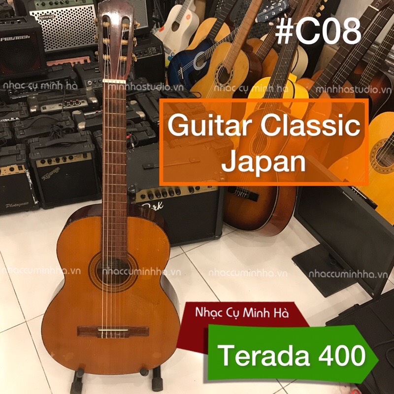 Đàn guitar classic nhật terada 400 #c08 đã qua sử dụng . đàn nylon nhật đã qua sử dụng, cần thẳng, âm thanh hay | nhạc cụ minh hà