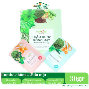 Bộ sản phẩm thảo mộc chăm sóc da Dalahouse - bao gồm 3 loại: Thảo dược xông mặt, mặt nạ ngừa mụn và mặt nạ ngừa thâm nám