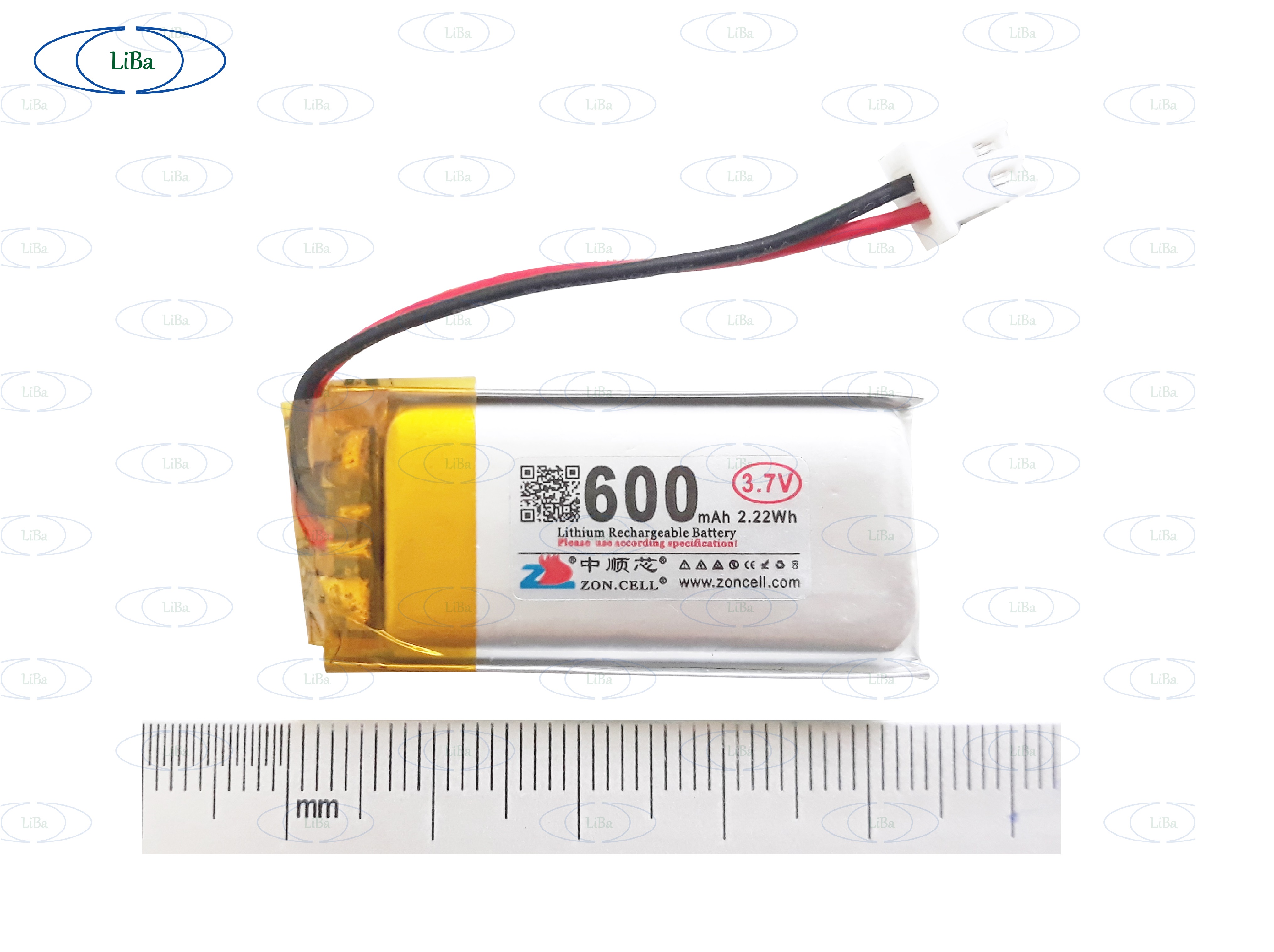 [HCM]Pin Lithium Polyme 3.7V 600mAh 5 x 20 x 40 mm _ LiBa