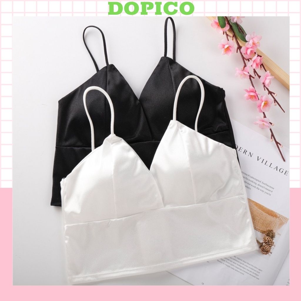 Áo Bra Nữ 2 Dây Satin Phi Bóng Bảng To, Dây Mảnh DOPICO Gợi Cảm Và Quyến Rũ 264