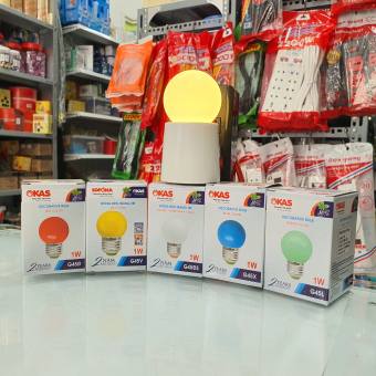 Bóng đèn Led tròn 1W, led trái chanh màu đỏ, màu vàng, xanh lá, xanh dương, màu trắng, đa sắc trang trí G45 OKAS