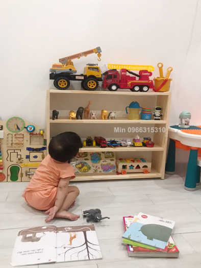 Kệ Tủ Đựng Đồ Chơi Sách Vở Cho Bé Chất Liệu Gỗ Thông Nhập Khẩu nhiều kích thước