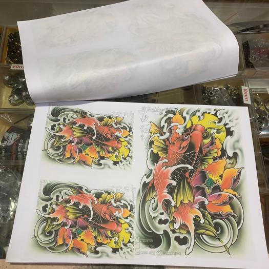 20 mẫu hình xăm gợi ý khổ A4 mẫu cá chép