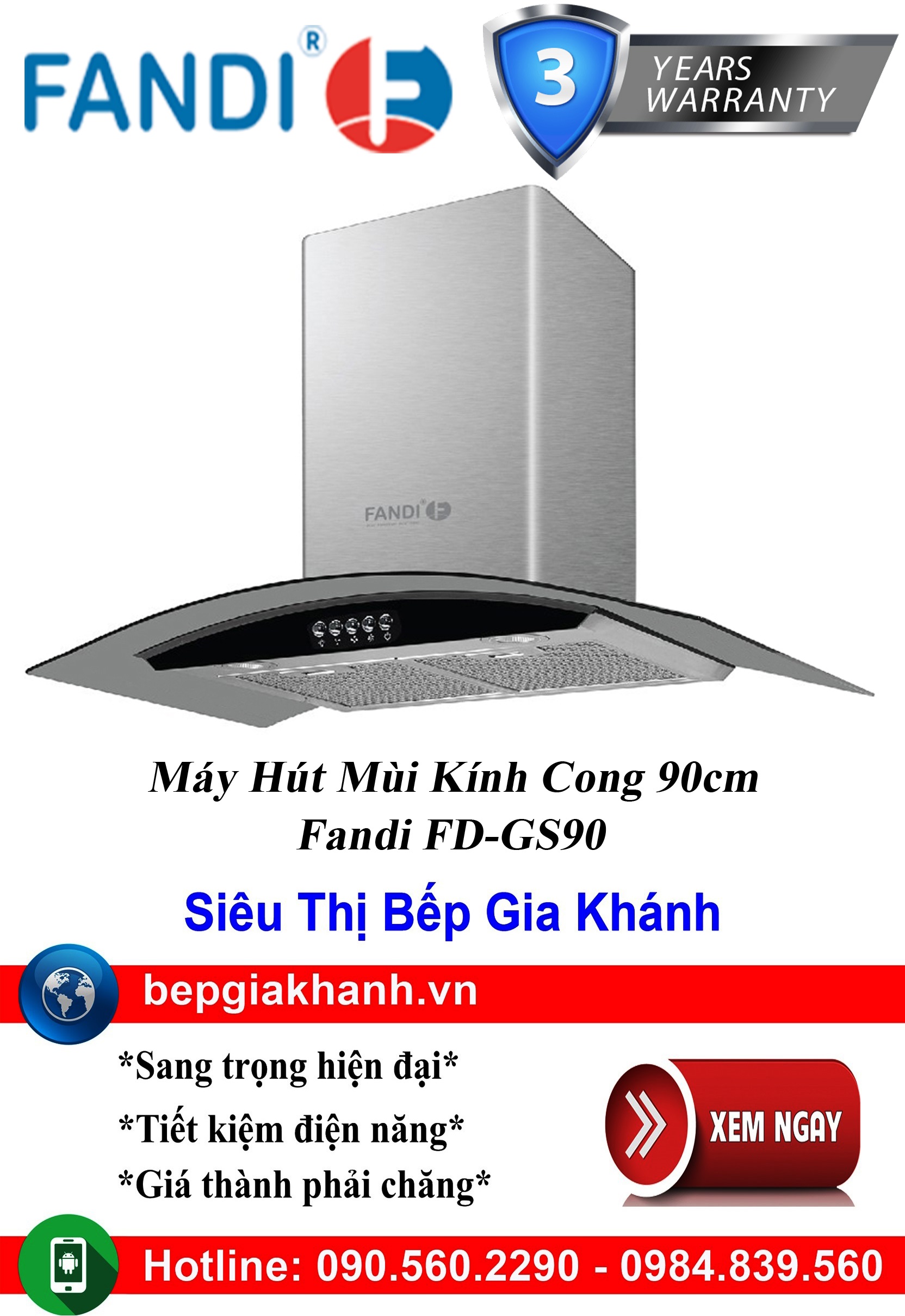 [HCM]Máy hút mùi kính cong 90cm Fandi FD-GS90, máy hút mùi nhà bếp, máy hút mùi bếp, máy hút mùi kính cong, máy hút mùi canzy, máy hút mùi mini, máy hút mùi âm trần, máy hút mùi electrolux, may hut mui
