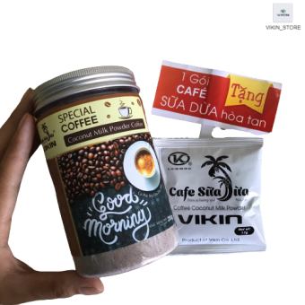 Cà Phê Sữa Dừa(cà phê cốt dừa) VIKIN loại Đặc Biệt ( Special Coffee), cà phê hòa tan hũ 200g thơm ngon