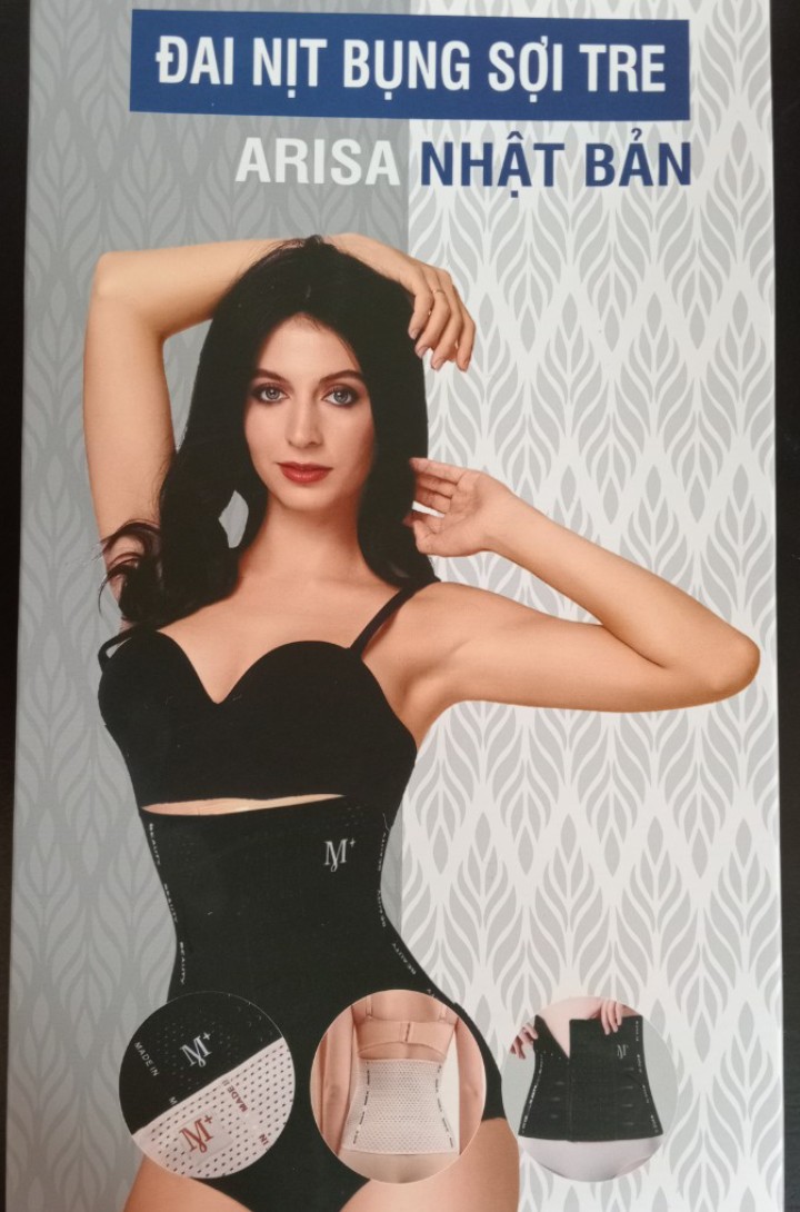 [Hàng Chuẩn Full Hộp] Nịt Bụng Sợi Tre ARISA ,Đai Nịt Bụng Giảm Mỡ 6 Hàng Móc Cài Có Xương Cao Cấp Thoáng Mát ,Đai Latex Giảm Mỡ ,Gen Nịt Bụng Cao Cấp