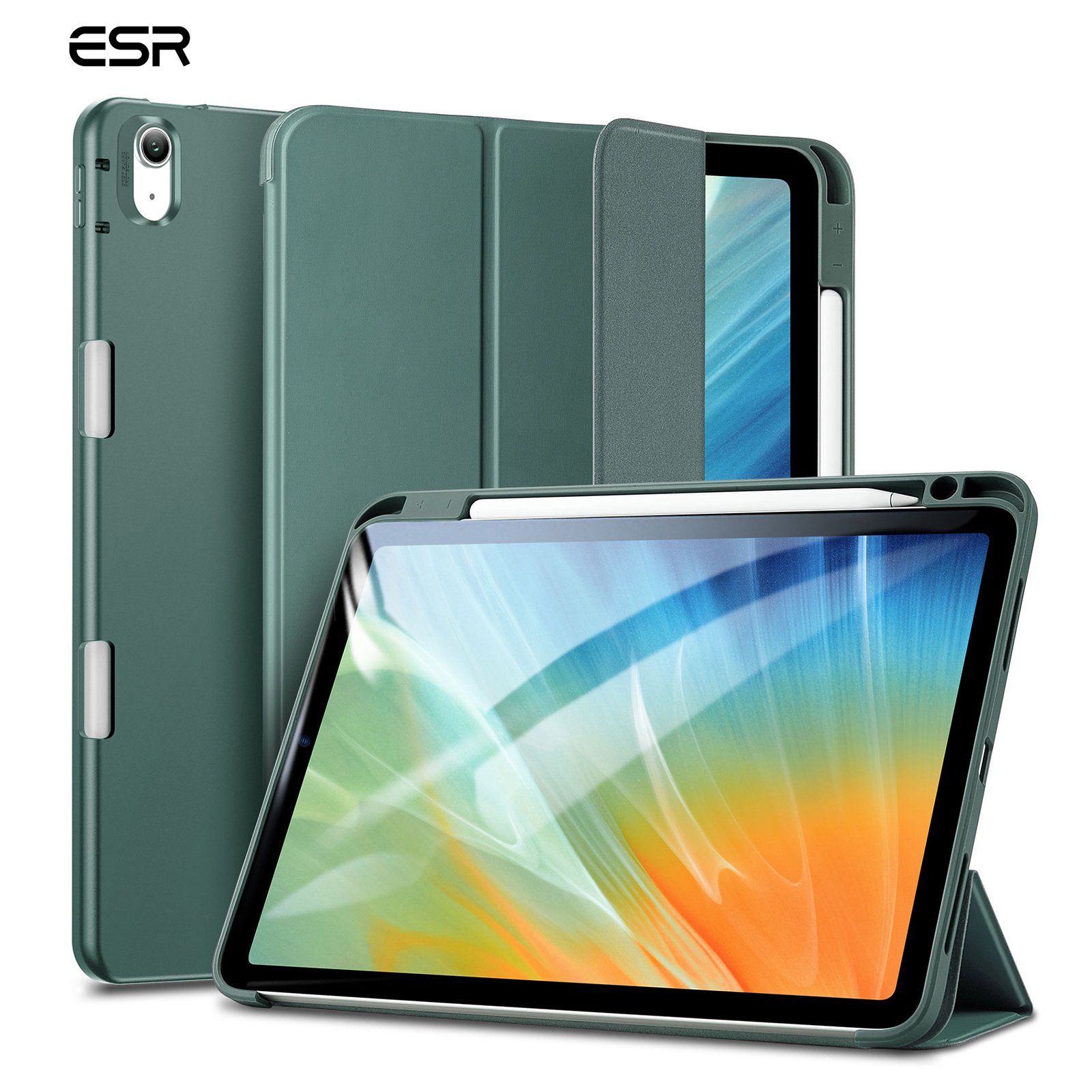 ESR Ốp Cho iPad Air 5 2022 iPad Air 4 iPad Pro 11 iPad Pro 12.9 Ốp Với Giá Đỡ Bút Chì, Ốp iPad Bút Chì Bật Lại Với Nắp Lưng TPU Mềm Dẻo, Tự Động Ngủ/Đánh Thức, và Nhiều Chế Độ Đứng Xem