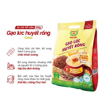 Combo 3 sản phẩm Bột ngũ cốc Gạo lức huyết rồng Canxi Việt Đài túi 600g