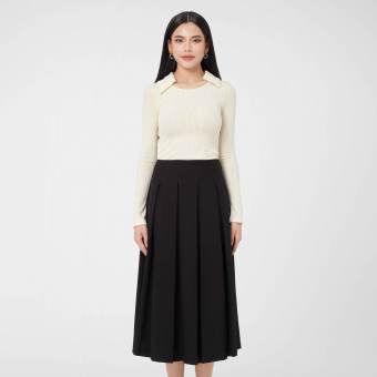 Chân váy midi xếp ly