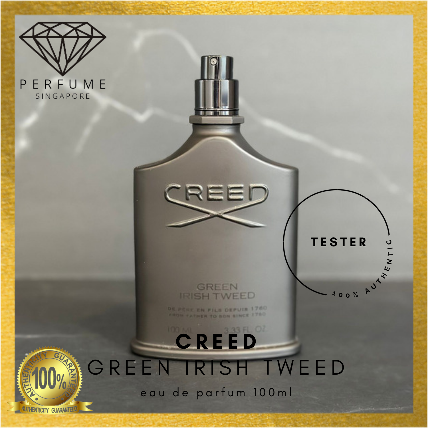 Creed Green Irish Tweed Edp 100Ml Tester No Cap Authentic Men'S