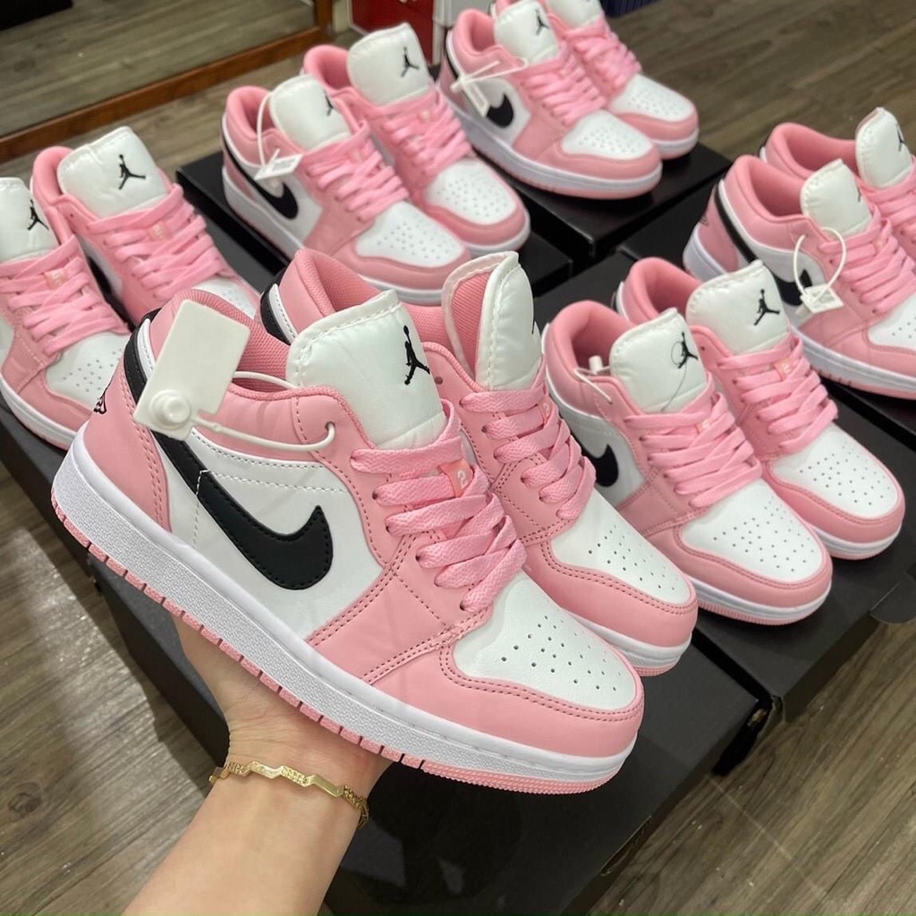 Giày JD1 hồng trắng thấp cổ cao cấp, full box bill size 36-39