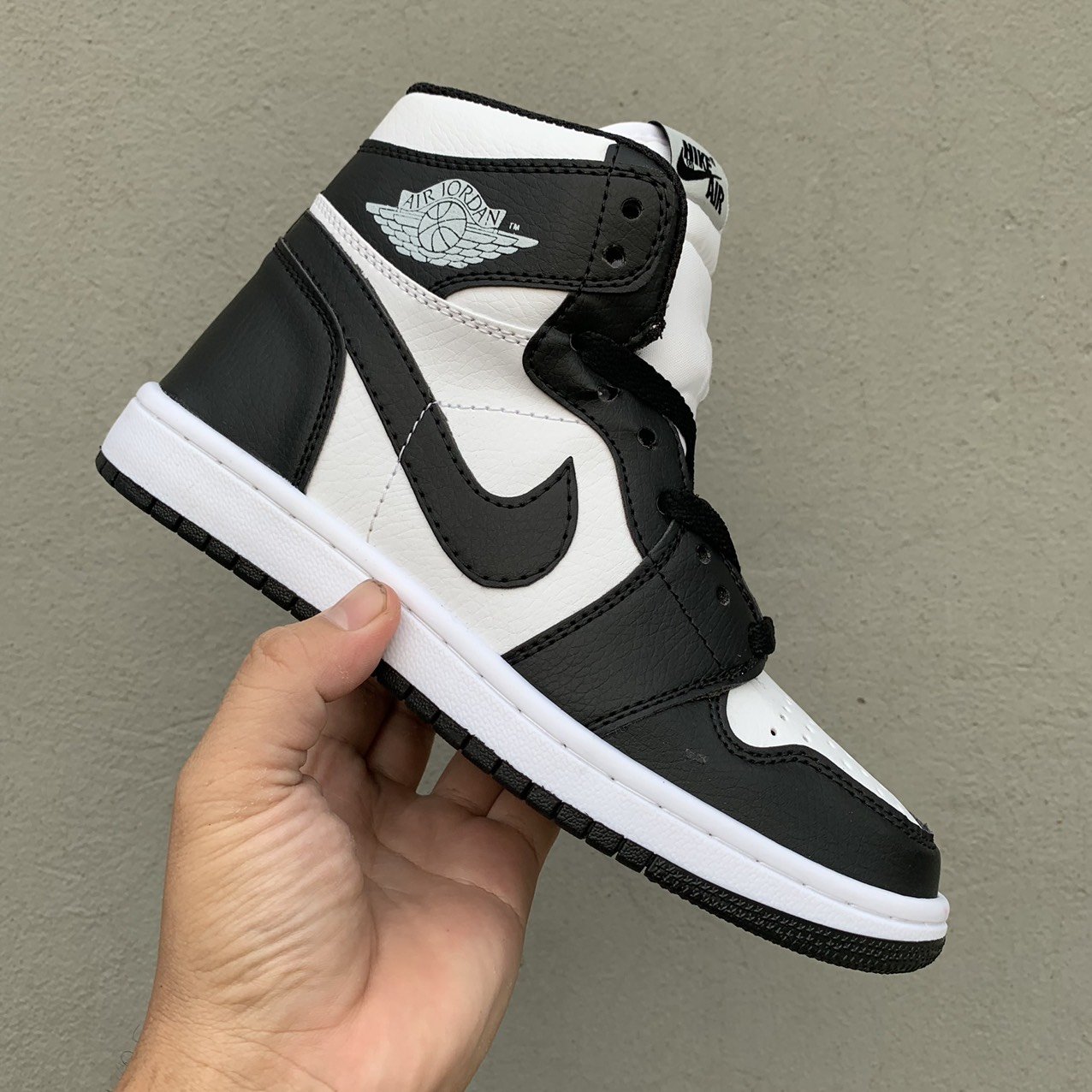 Giày thể thao Jordan cổ cao đen trắng panda, Giày sneaker JD1 High Panda trắng đen cổ cao nam nữ hàng cao cấp full box bill