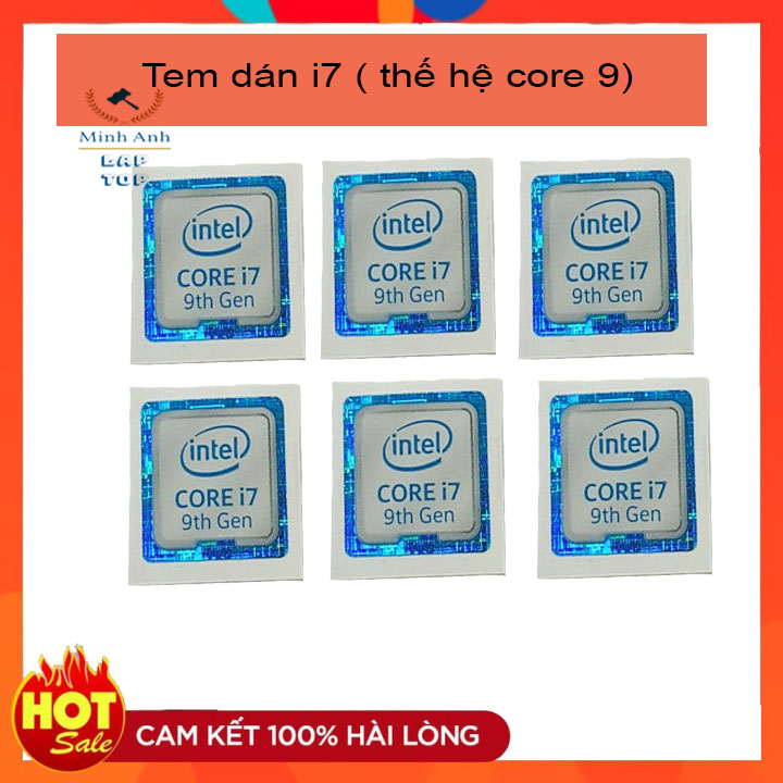 tem nhãn dán laptop core i7 gen 9