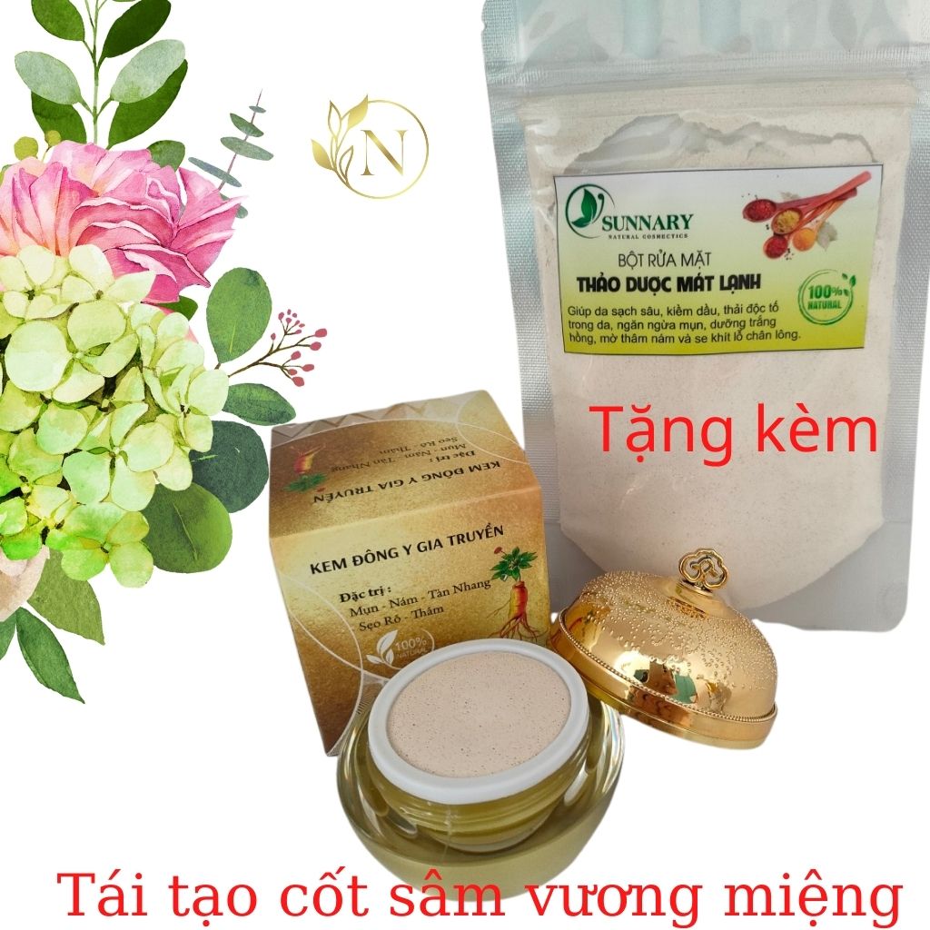 Kèm bột rửa mặt thảo dược Sản phẩm Spa giúp da sạch mụn, mịn màng tươi trẻ