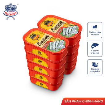 Cá hộp Sea Crown cá Trích ngâm dầu-Lốc 10 lon