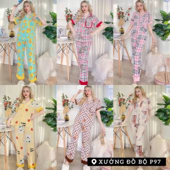 set pijama nữ tiểu thư tay ngắn quần dài siêu dể thương, pijama tiểu thư cổ bèo lụa mango maingo cao cấp giá rẻ