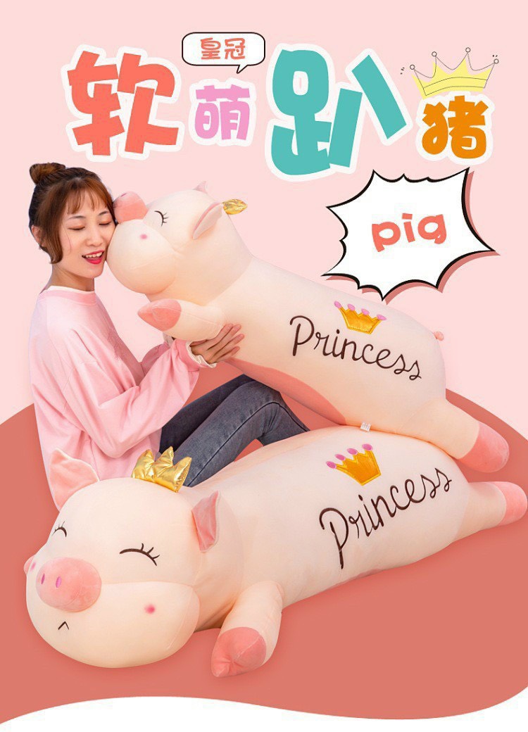 Gấu bông heo vương miện - gối ôm hình dễ thương siêu cute đủ size.70cm,90cm,1m1,1m4