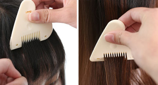 Lược Tỉa Tóc Mái Hình Trái Tim Mini Kèm Dao Lam