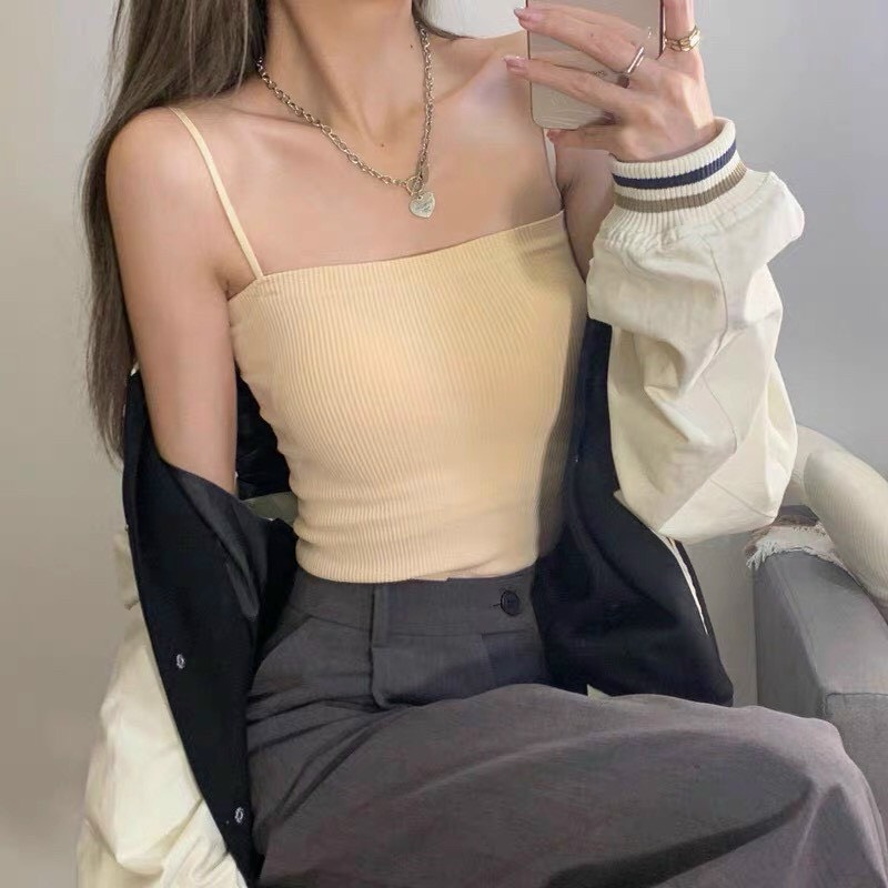 Hot áo thun gân 2 dây basic siêu quyển rũ