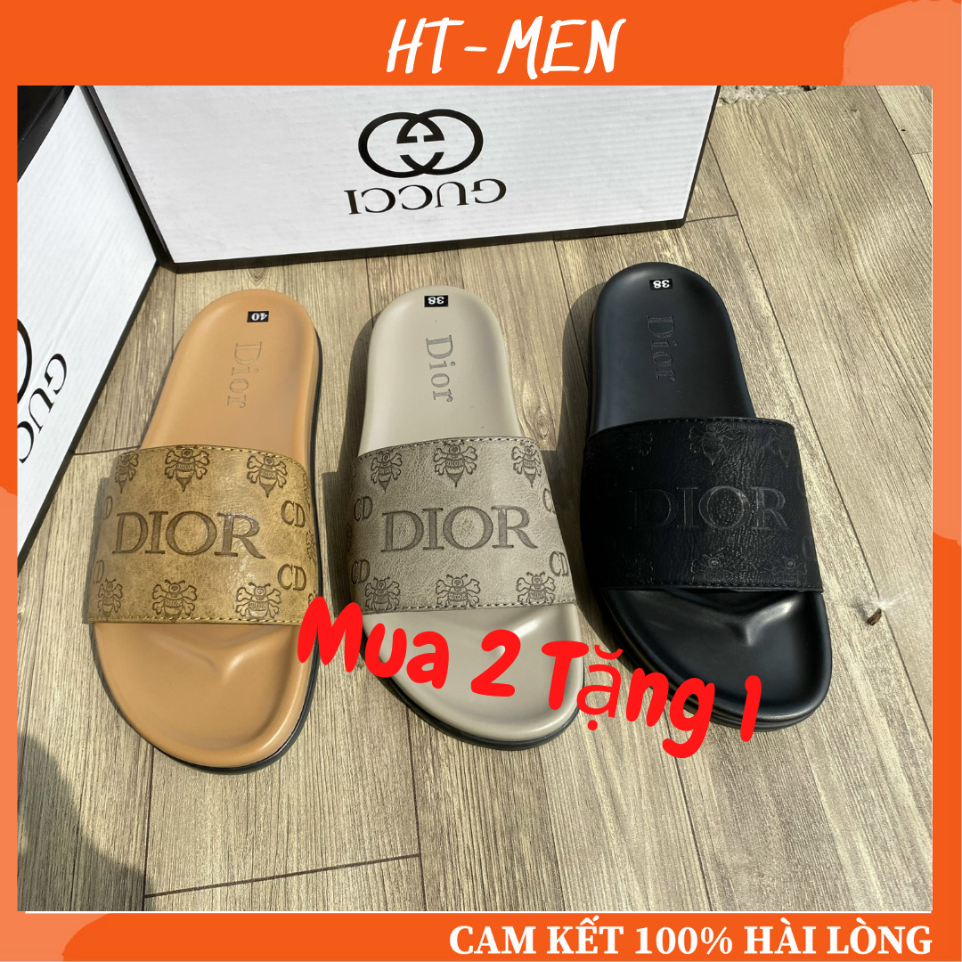 Dép Nam Quai Ngang Dior Đế Cao Su Chống Trơn cao cấp Full Box