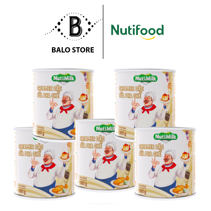 Combo 5 creamer đặc sữa pha chế có đường nuti lon 380g cb5.sdd02la - thương hiệu nutifood - balo store