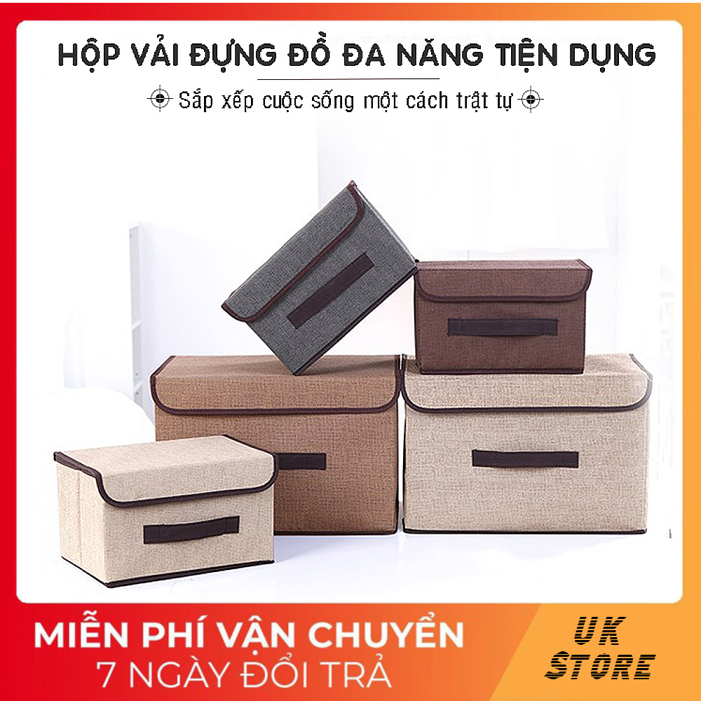 Combo 2 hộp vải đựng đồ thùng đựng quần áo đồ chơi, mĩ phẩm đa năng cứng cắp có nắp đậy tiện dụng siêu đẹp - hộp đựng quần áo - thùng đựng đồ chơi - hộp vải đựng đồ có nắp - hộp đựng quần áo có nắp đậy