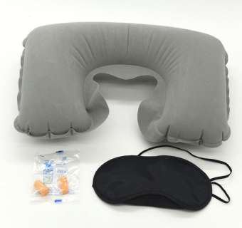 Combo bịt mắt ngủ gối hơi nhét tai chống ồn