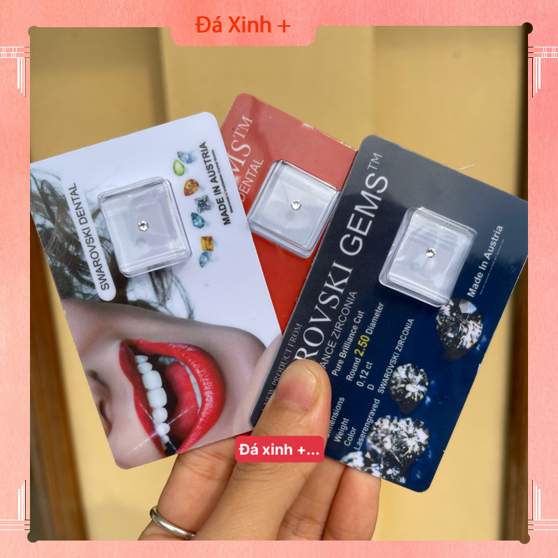 Đá đính răng giá rẻ vỉ made in Austria (kim cương nhân tạo gắn răng) Nhọn vỉ ngẫu nhiên,3.0