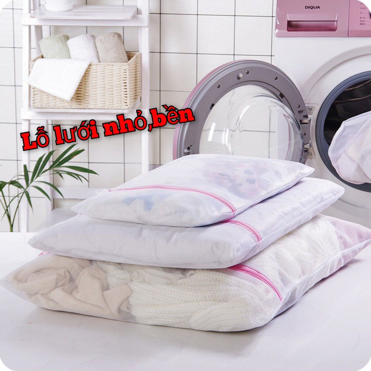 Túi lưới giặt đồ cho máy giặt, vải mịn, lỗ lưới nhỏ