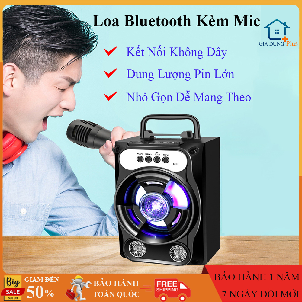 Loa bluetooth hát karaoke kèm mic, loa bluetooth hát karaoke mini, loa mini giá rẻ, loa karaoke bluetooth gia đình. Bảo hành 1 năm, đổi mới trong 7 ngày đầu nếu có lỗi của nhà sản xuất.