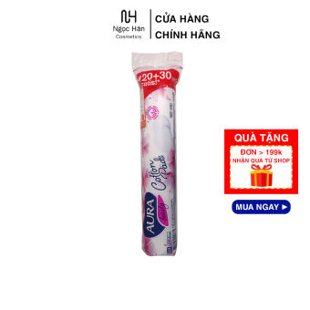 Bông Tẩy Trang Aura 150 Miếng 100 Cotton