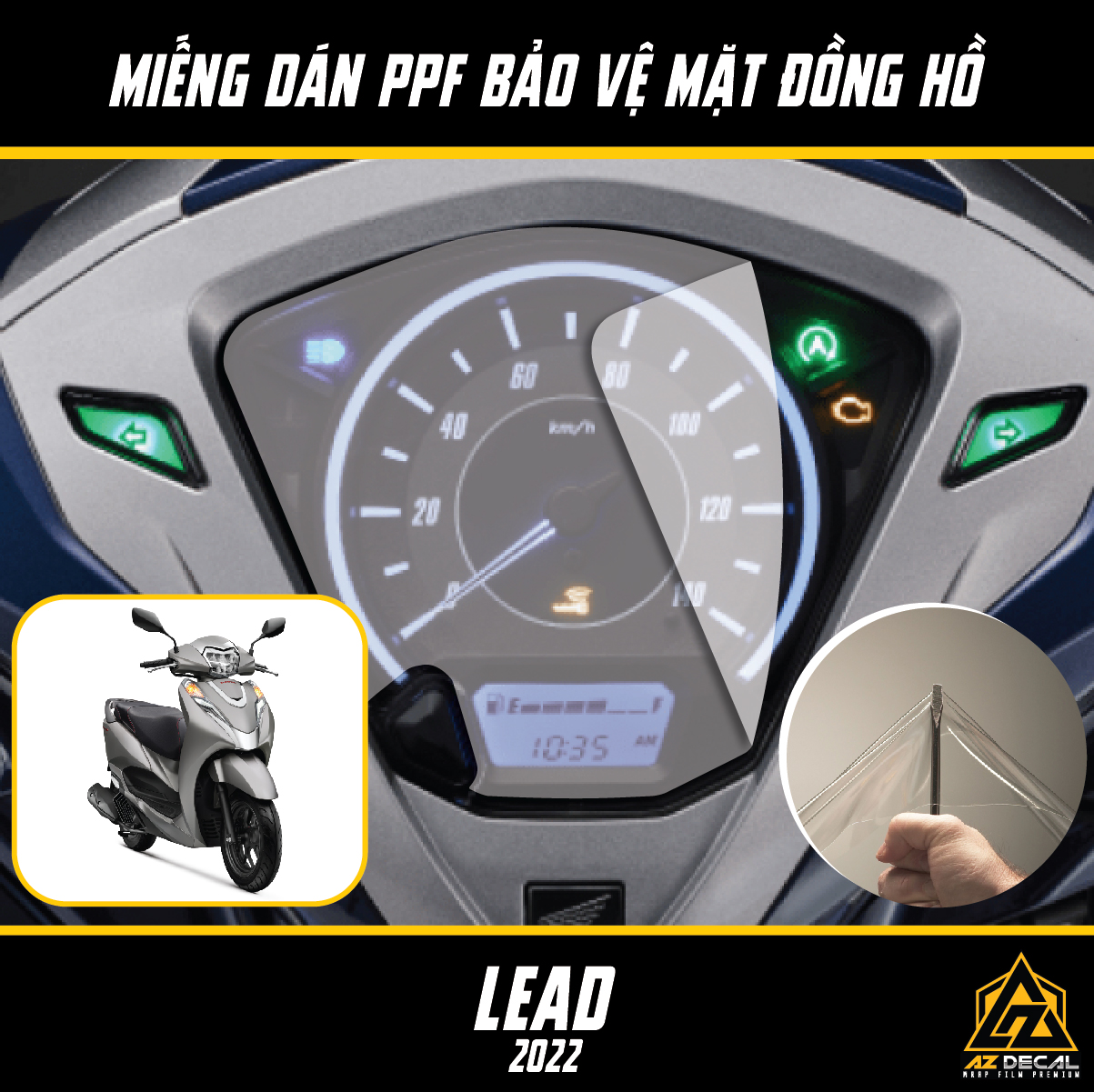 Miếng Dán PPF Dán Đồng Hồ Xe LEAD 2022 | Film Decal Trong Suốt Dán Chống Xước Mặt Đồng Hồ Xe Máy Honda - Azdecal