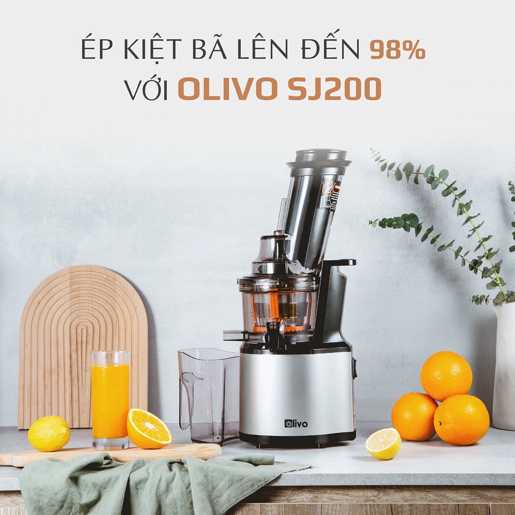 Máy ép chậm olivo sj200 - máy ép trái cây – máy xay sinh tố - bh 24 tháng – ép nhanh kiệt bã 98%