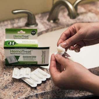 Viên nhét trĩ HEMOTREAT H – Giúp giảm nhanh đau trĩ, giảm 1 cấp độ trĩ sau 30 ngày (12 viên đặt)