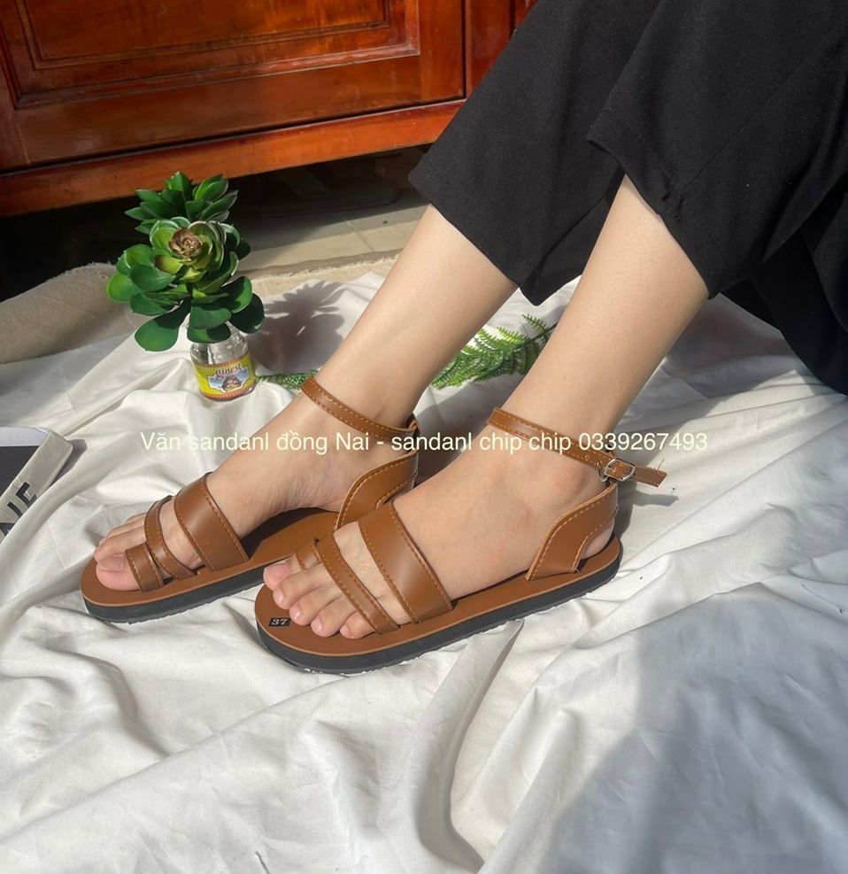 Dép xăng đan nữ màu bò size từ 34 đến 42