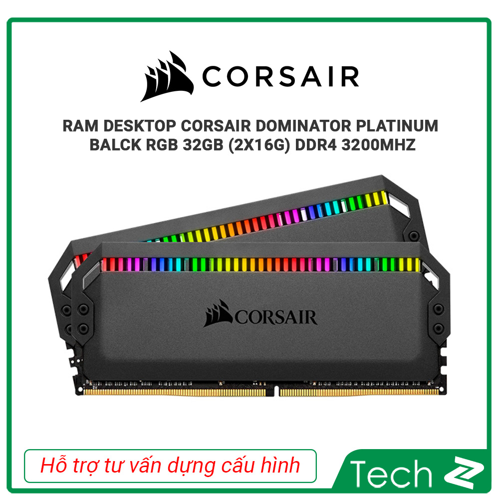 FREESHIP MAX Ram Corsair Dominator Platinum Black RGB 32GB 2x16G DDR4