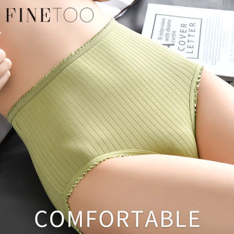 FINETOO M-XXL Quần Lót Tạo Dáng Eo Cao Cho Nữ Ngoại Cỡ Đồ Lót Bụng Thon Gọn Thoáng Khí