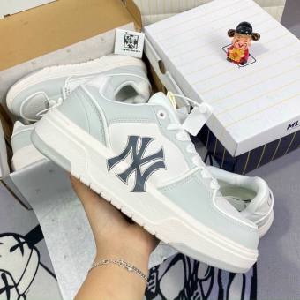 Giày MLB chunky liner NY ghi, dáng thể thao nam nữ cổ thấp bản đẹp giày sneaker thể thao hot trend đi chơi đi học đi làm da dày đẹp