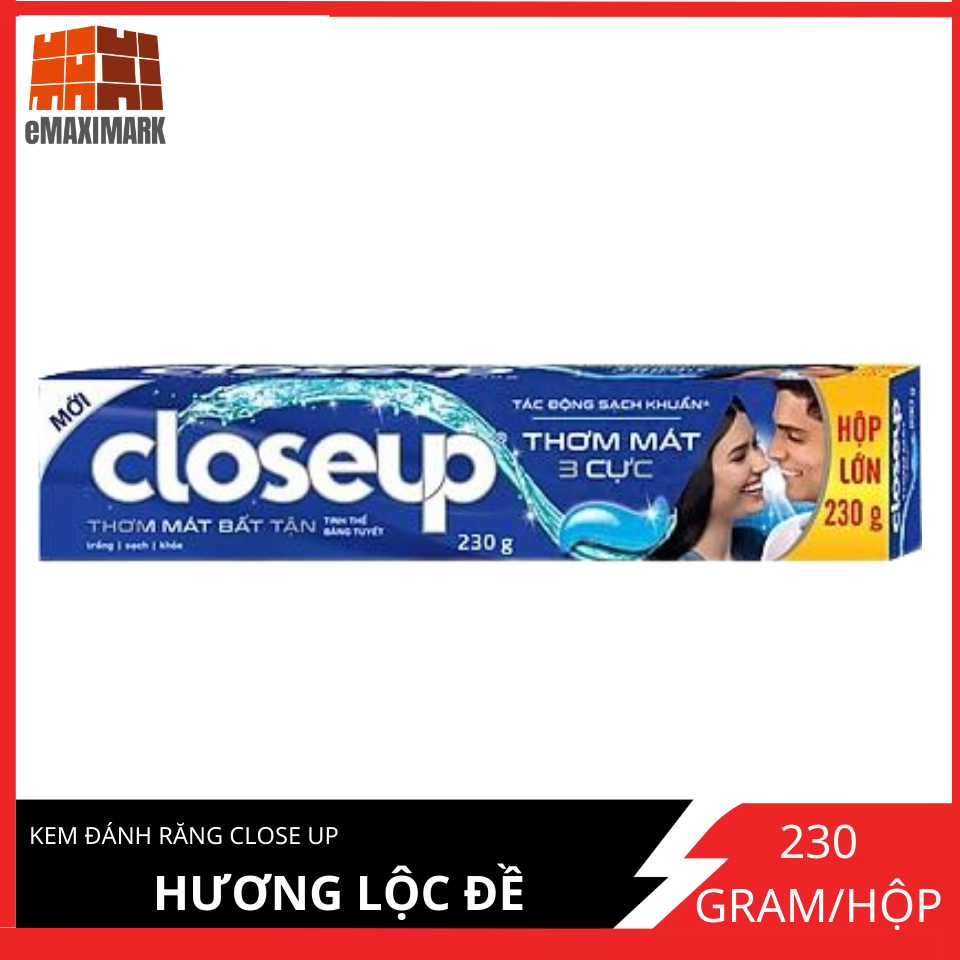 [HCM ship 2h] Kem Đánh Răng Close Up Hương Lộc Đề Tuýp 230G