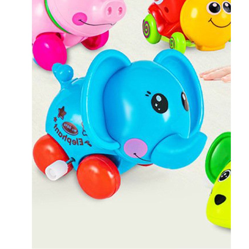 Đồ chơi vặn cót VOI mini chạy đà bằng nhựa ABS màu sắc dễ thương chuyển động cho bé trai và gái Đồ chơi vặn cót truyền thống Trò chơi trên sàn cho bé Tmarket Vn