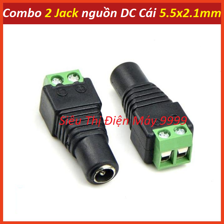 Jack dc nối nguồn cái 5.5*2.1mm loại cài dây vặn vít