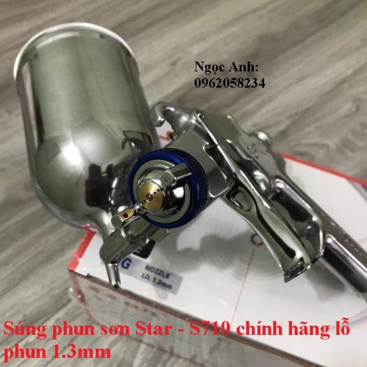 Bép Phun Sơn S710 Star Chính Hãng Đài Loan Lỗ Phun 1,3mm Bảo Hành 12 Tháng