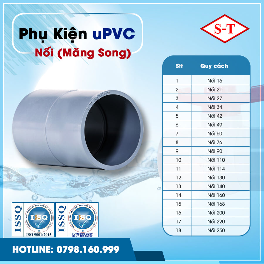 [SIÊU TIẾT KIỆM] Nối thẳng ống, măng song UPVC Siêu Thành