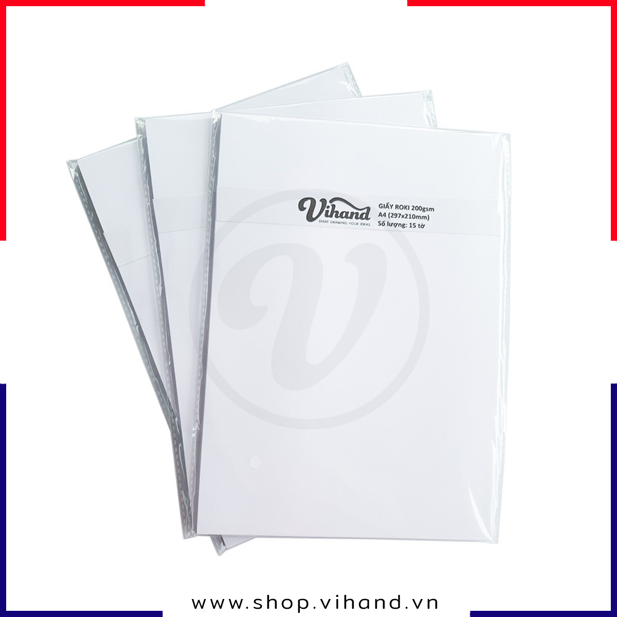 [HCM]Giấy Roki A4 vẽ chì màu chuyên dụng - Định lượng 200gsm (Tập 15 tờ)